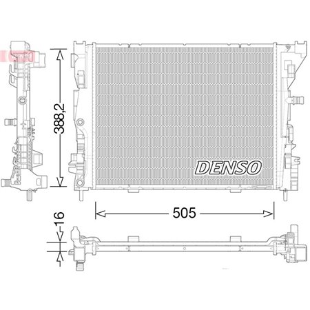 DRM23035 Radiaator,mootorijahutus DENSO