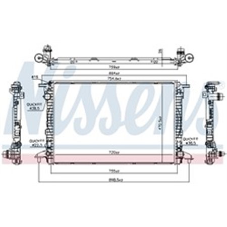 606462 Radiator, engine cooling NISSENS