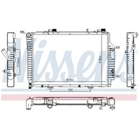 NIS 62522 Mootori radiaator sobib: MERCEDES CLK (A208), CLK (C208) 2.0/2.3 