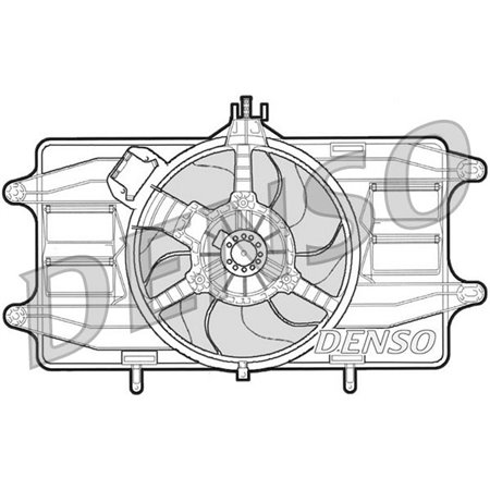 DER09021 Radiaatori ventilaator (korpusega) sobib: FIAT DOBLO, DOBLO/MINIV