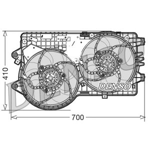 DER09067 Radiaatori ventilaator (korpusega) sobib: LANCIA DELTA III 1.9D 0