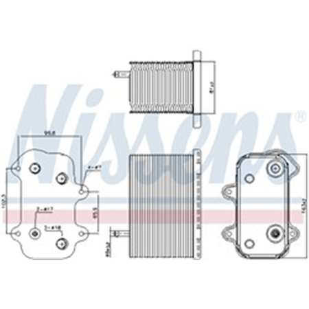 90938 Õliradiaator,mootoriõli NISSENS