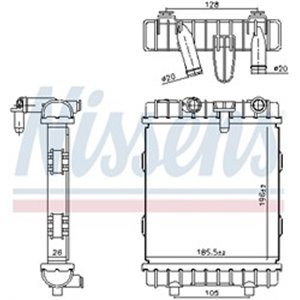 NIS 606641 Mootori radiaator sobib: SEAT TARRACO SKODA KAROQ, KODIAQ VW TI