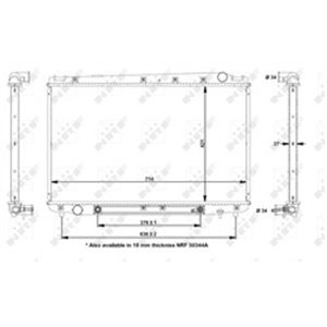 NRF 50344 Mootori radiaator sobib: TOYOTA CAMRY 3.0 09.91 07.96