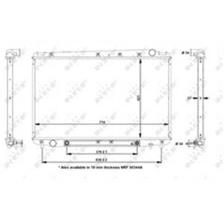 NRF 50344 Mootori radiaator sobib: TOYOTA CAMRY 3.0 09.91 07.96