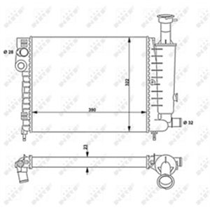 NRF 58814 Mootori radiaator sobib: CITROEN AX 1.0/1.1/1.4 07.86 12.98