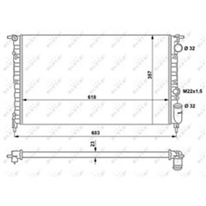 NRF 507465 Mootori radiaator sobib: RENAULT 21, ESPACE I, ESPACE II 1.7/2.0/