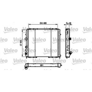 VAL732072 Mootori radiaator sobib: RENAULT KANGOO, KANGOO EXPRESS 1.9D 08.9