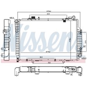 NISSENS 62765 - Engine radiator fits: MERCEDES C T-MODEL (S202), C (W202) 2.5D 10.95-03.01