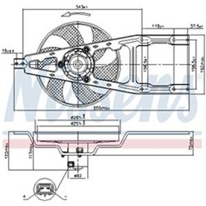 NISSENS 85134 - Radiator fan (with housing) fits: FIAT CINQUECENTO, SEICENTO / 600 0.7/0.9/1.1 07.91-01.10
