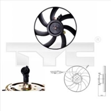 TYC 831-0003 - Radiator fan R fits: SEAT CORDOBA, CORDOBA VARIO, IBIZA II, INCA, TOLEDO I VW CADDY II, CADDY II/MINIVAN, POLO, 