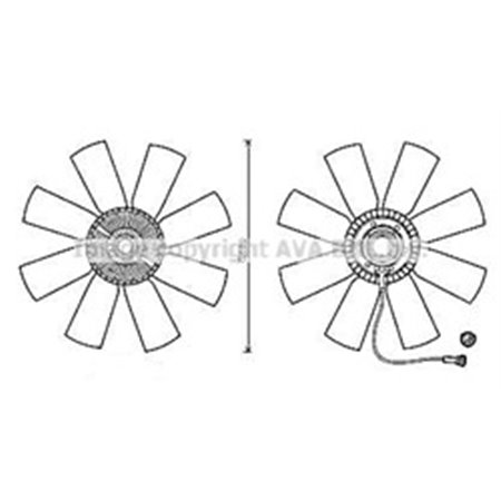 VLF068 AVA Fan clutch (with fan, 680mm, number of blades 8, number of pins 7