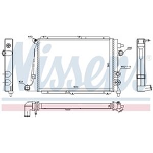 NIS 63057 Mootori radiaator sobib: OPEL CALIBRA A, VECTRA A 2.0 08.91 07.97