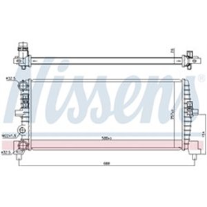 NIS 606239 Mootori radiaator sobib: VW UP! 1.0 05.16 