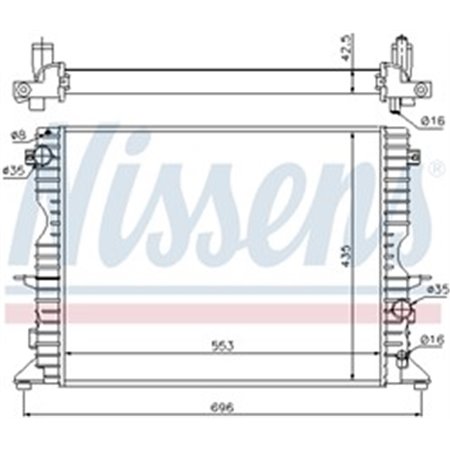NISSENS 64311A - Engine radiator (Manual, with first fit elements) fits: LAND ROVER DEFENDER 2.2D/2.4D/2.5D 06.98-02.16