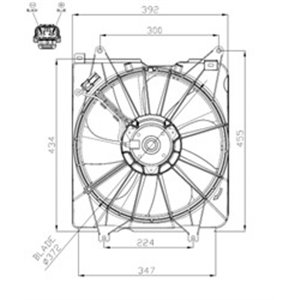 NRF 47935 Radiator fan fits: HONDA CR V IV, CR V V 1.5/2.4 09.15 