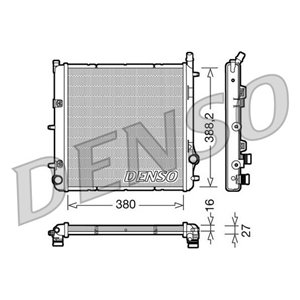DENSO DRM21005 - Engine radiator fits: CITROEN C3 II, C3 PLURIEL; PEUGEOT 1007, 207 1.1-1.6D 05.03-
