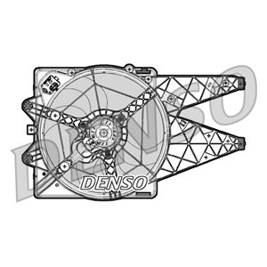 DENSO DER09065 - Radiator fan (with housing) fits: FIAT BRAVO II 1.4/1.6D/1.9D 04.07-12.14