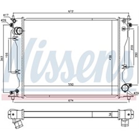 646904 Radiator, engine cooling NISSENS