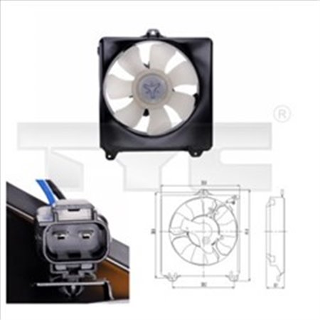 TYC 836-0007 - Radiator fan (with housing) fits: TOYOTA RAV 4 I 2.0 06.94-06.00