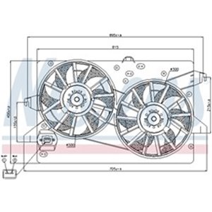 NISSENS 85228 - Radiator fan (with housing) fits: FORD COUGAR, MONDEO II, MONDEO III 1.6-2.5 08.96-03.07