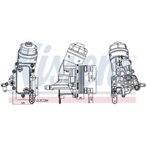 NISSENS 91343 - Oil radiator (with oil filter housing) fits: ALFA ROMEO GIULIETTA; FIAT 500L, 500X, BRAVO II, DOBLO, DOBLO CARGO