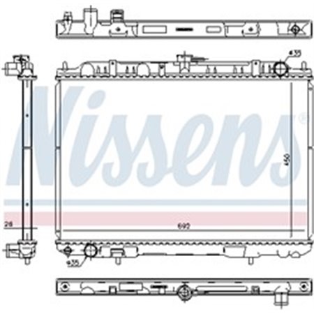 NISSENS 606160 - Engine radiator (Manual) fits: NISSAN X-TRAIL I 2.2D 06.01-01.13