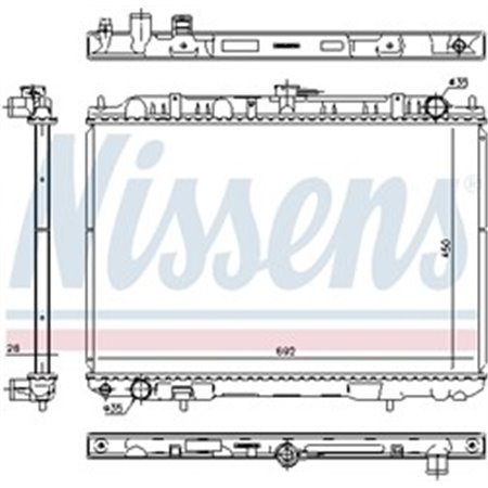 NIS 606160 Mootori radiaator (Manuaalne) sobib: NISSAN X TRAIL I 2.2D 06.01 