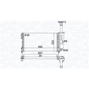 MAGNETI MARELLI 350213183700 - Engine radiator (Manual) fits: FIAT IDEA; LANCIA MUSA, YPSILON 1.4/1.4LPG 10.03-