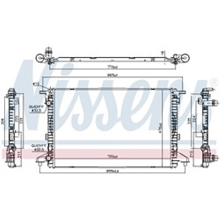 606463 Radiaator,mootorijahutus NISSENS