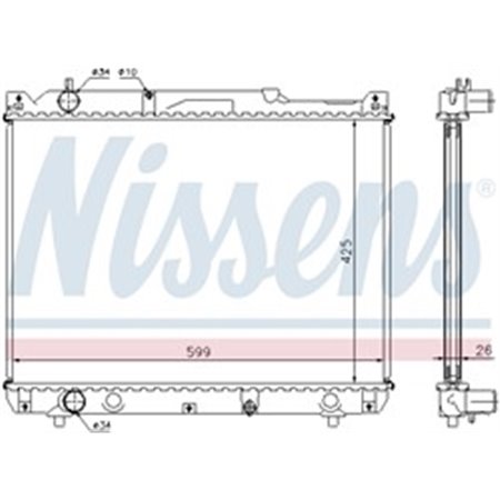 NISSENS 64196A - Engine radiator (Manual, with first fit elements) fits: SUZUKI GRAND VITARA I 2.0D 02.01-09.05