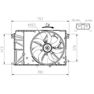 NRF 47932 - Radiator fan (with housing) fits: TOYOTA CAMRY, RAV 4 V 2.0/2.5/3.5 08.17-