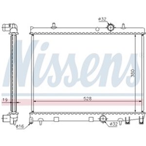 NISSENS 63504 - Engine radiator fits: PEUGEOT 206 1.6D 05.04-