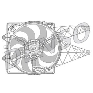 DENSO DER09094 - Radiator fan (with housing) fits: ABARTH GRANDE PUNTO; FIAT PUNTO EVO 1.3D/1.4 07.07-02.12