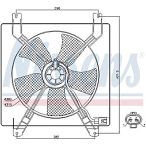 NISSENS 85355 - Radiator fan (with housing) fits: CHEVROLET LACETTI, NUBIRA; DAEWOO LACETTI, NUBIRA 1.4/1.6 07.03-