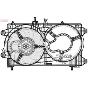 DENSO DER13012 - Radiator fan (with housing) fits: LANCIA YPSILON 0.9 12.13-
