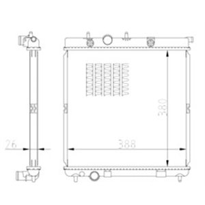 NRF 550016 - Engine radiator (Automatic/Manual) fits: CITROEN C3 II, DS3; PEUGEOT 207, 208 I 1.4-1.6D 02.07-