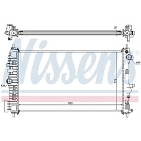 NISSENS 630712 - Engine radiator (Manual) fits: OPEL INSIGNIA A SAAB 9-5 2.0/2.0ALK 07.08-03.17