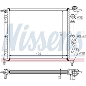 NIS 63931 Mootori radiaator (Manuaalne) sobib: RENAULT 19 I, 19 II, 19 II C