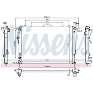 NIS 66781 Mootori radiaator sobib: KIA SORENTO II 2.4 11.09 