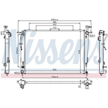 66781 Radiaator,mootorijahutus NISSENS