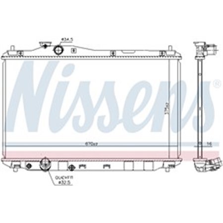 NISSENS 68093 - Engine radiator fits: HONDA CIVIC IX 1.8 02.12-