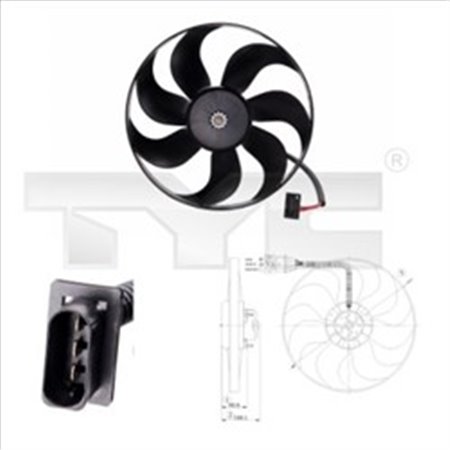 802-0009 Fan, engine cooling TYC