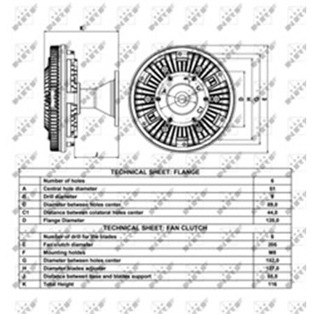 NRF 49037 Fan clutch fits: RVI KERAX dCi11 270 dCi11G 01.01 