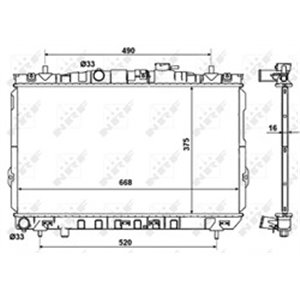 NRF 53471 Mootori radiaator sobib: HYUNDAI COUPE I, COUPE II, TIBURON 2.0 0