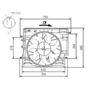 NRF 47967 - Radiator fan (with housing) fits: VOLVO XC90 II 2.0/2.0H 09.14-