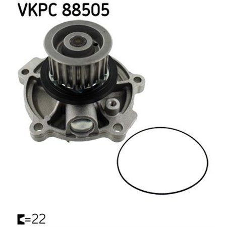 SKF VKPC 88505 - Vattenpump passar: CHRYSLER VOYAGER IV 2.5D/2.8D 02.00-12.08