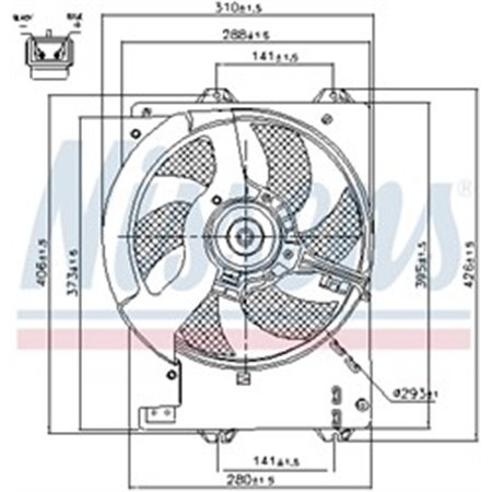 NISSENS 85444 - Radiator fan (with housing) fits: MG MG ZR, MG ZS ROVER 200, 200 II, 25 I, 400 II, 45 I 1.1-2.5 10.92-10.05
