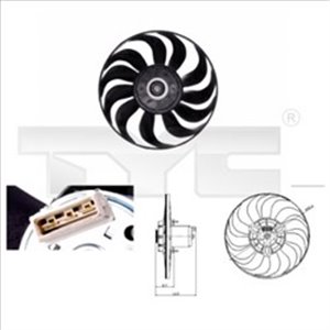 TYC 837-0019 - Radiator fan fits: VW GOLF III, JETTA II, VENTO 1.6-2.8 08.84-09.98