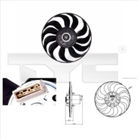 TYC 837-0019 - Radiator fan fits: VW GOLF III, JETTA II, VENTO 1.6-2.8 08.84-09.98